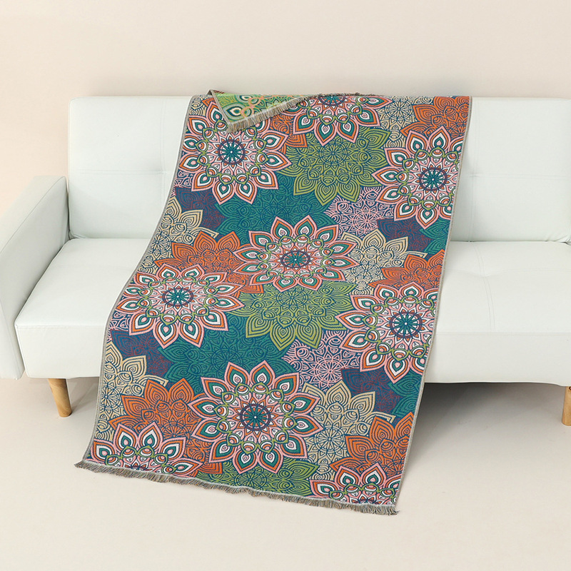 New Gauze Bath Towel Pure Cotton Type a Four-Layer Household Absorbent Retro Enlarged Sofa Blanket Bed Curtain Double Layer Family