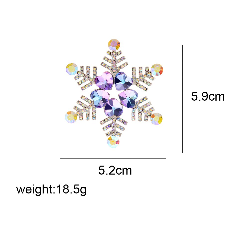 Elegant Snowflake Metal Inlay Rhinestones Unisex Brooches
