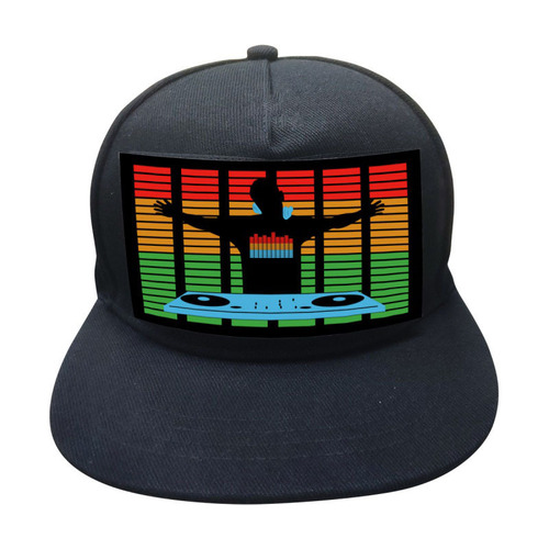 LED illuminated hat, cool sound-controlled hip-hop baseball cap, street dance performance, bar, nightclub, rave duckbill cap