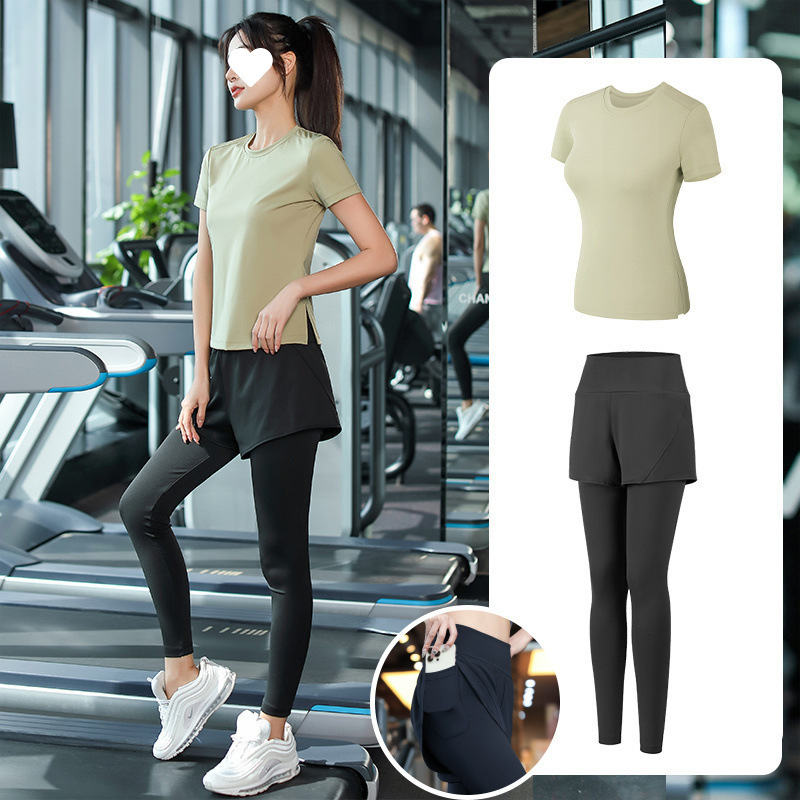 ヨガ服セット女性ランニングスポーツジム朝走専門速乾衣ファッション新型秋冬高級感|undefined