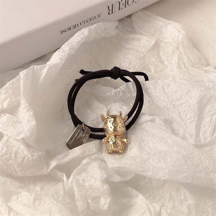 Hermoso retro aleación cabeza cuerda red simple moda de alta elasticidad base anillo de cabello popular cabello de cola de caballo mujer