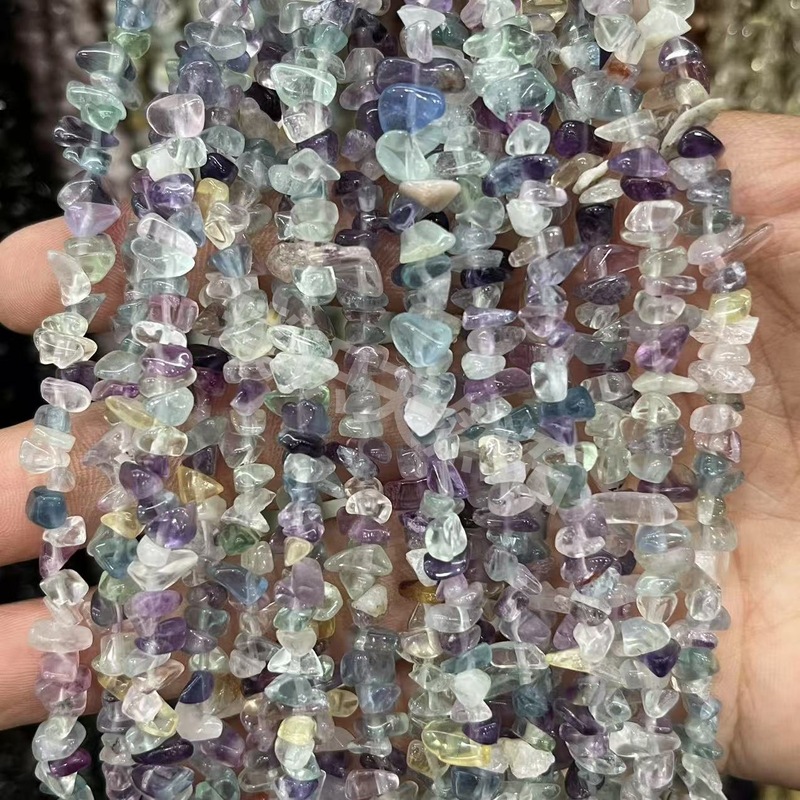 3-5mm天然水晶原石碎石打孔随形石消磁石散珠DIY饰品配件厂家批发|undefined