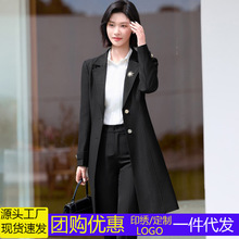 中长款风衣外套女2025春秋新款宽松休闲显瘦气质女装西装外套大衣