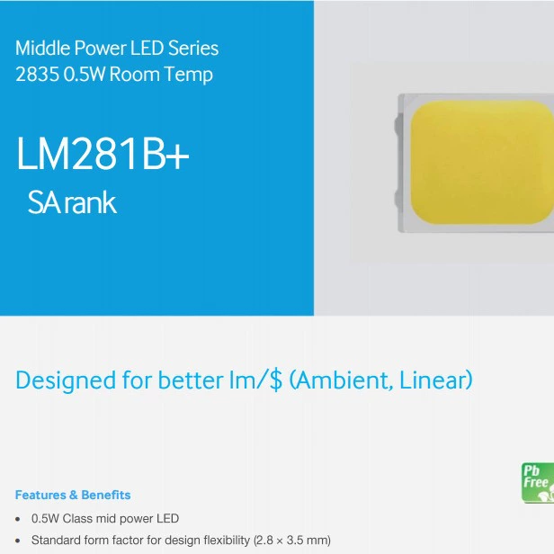 三星 LED 3V 0.5W RA80 2835 LM281B+ SA brightness Samsung LED lamp bead