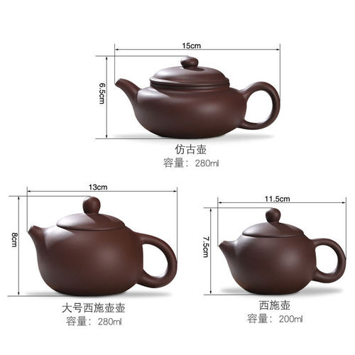 Teapot Yixing purple sand tea single pot ceramic purely handmade kung fu large capacity small Xishi tea set for home use