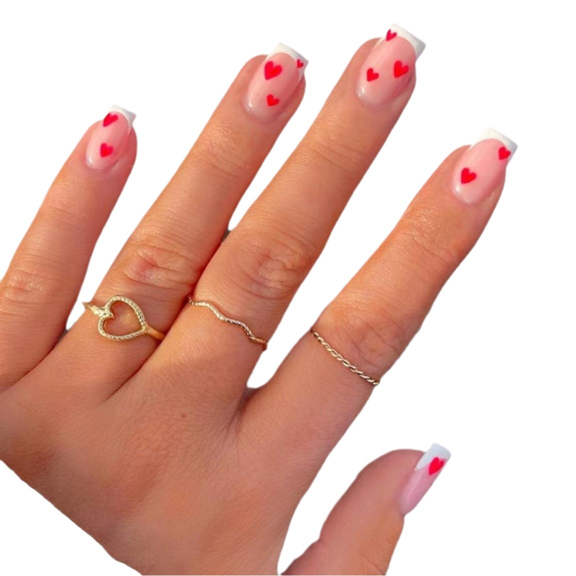 Comercio exterior estilo francés prensa fresca de uñas en las uñas Día de San Valentín transfronterizo amor desgaste uñas