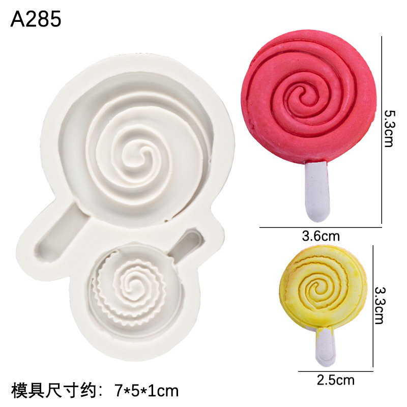 Lollipop silicona molde fondant pastel de chocolate decoración para hornear tarjeta inserción accesorios yeso epoxi jabón hecho a mano