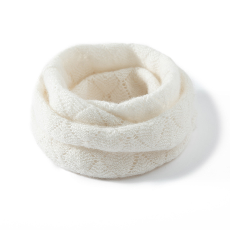 Solid Color Cashmere Neck Warmer for Women, Hollow Knit Pullover Neck Warmer, Warm and Cold-Proof, Protects the Cervical Spine, Versatile, Vintage and Simple