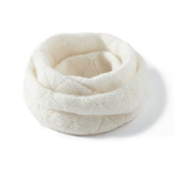 Solid Color Cashmere Neck Warmer for Women, Hollow Knit Pullover Neck Warmer, Warm and Cold-Proof, Protects the Cervical Spine, Versatile, Vintage and Simple