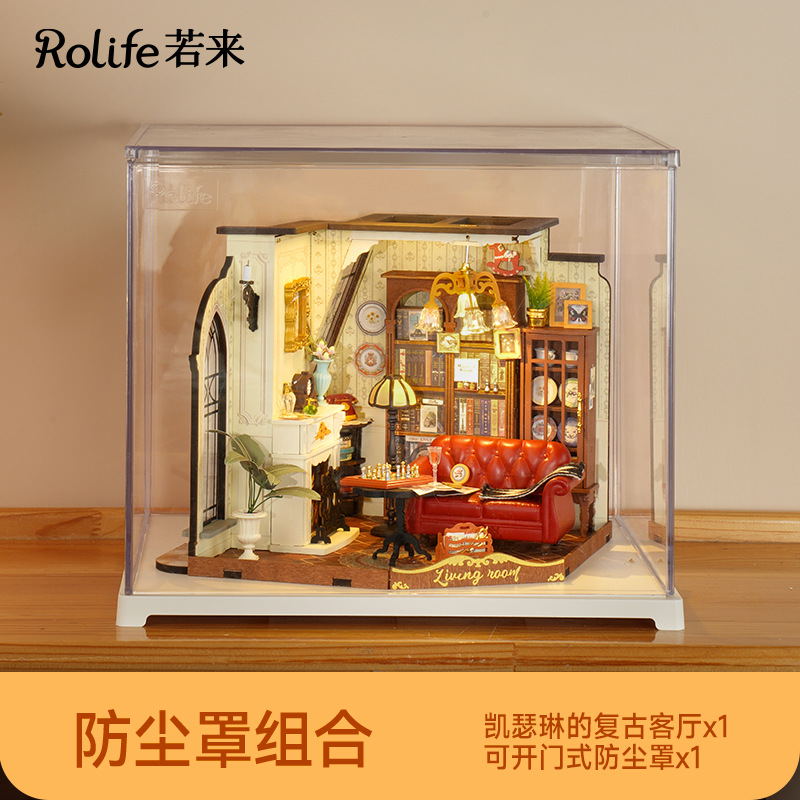 Ruo Lai Diy House, panadería de Becca, casa en miniatura, casa pequeña, rompecabezas tridimensional de madera, bloques de construcción de juguete