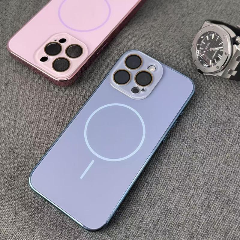 Suitable IPhone 17 Pro Max Phone Case, High-end Electroplated Matte Fine Ring Magnetic Suction Protective Cover For_voghion.com