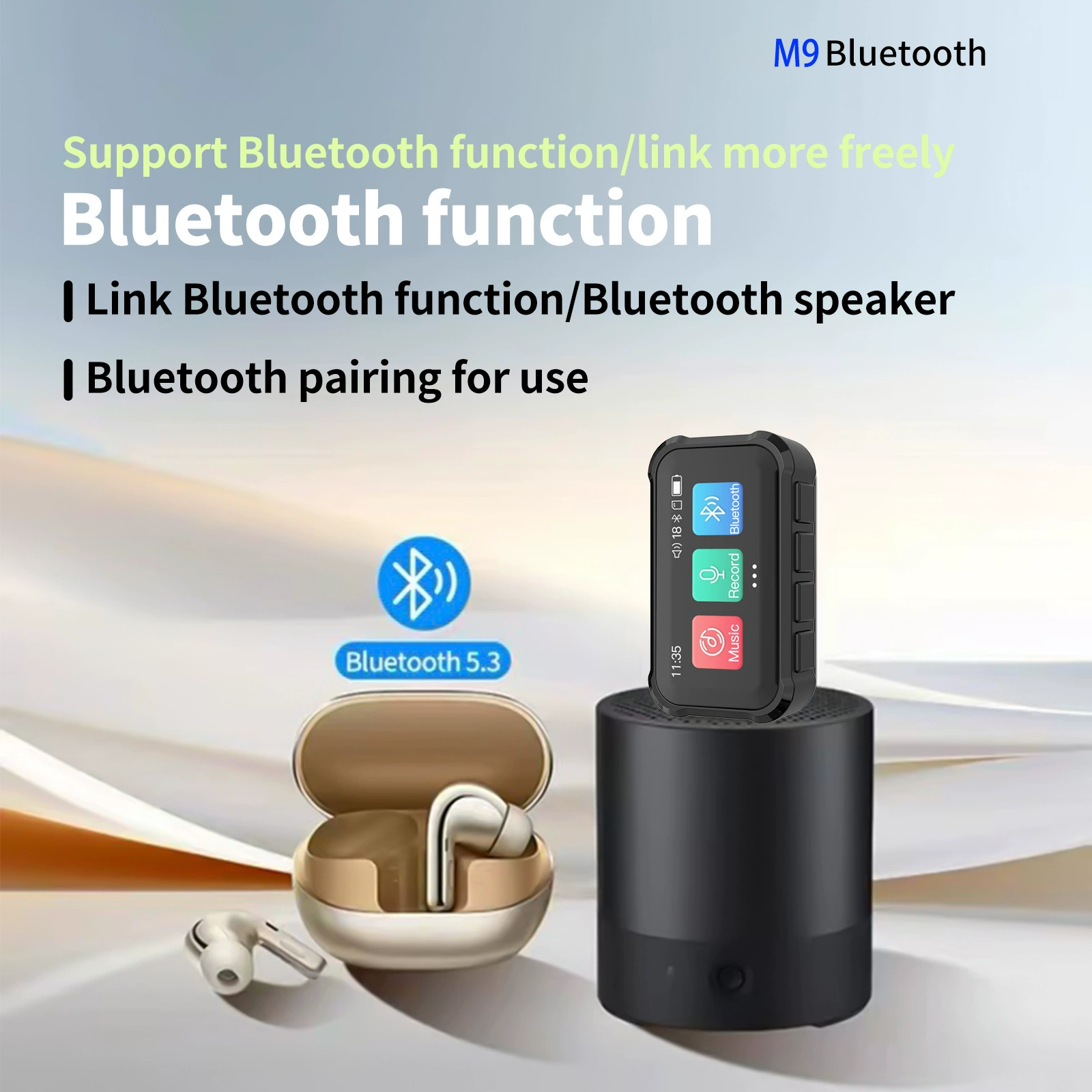 Плавательный водонепроницаемый MP3-плеер с креплением на спине, Bluetooth, записывает электронную книгу, мини MP3, полноэкранный сенсорный экран