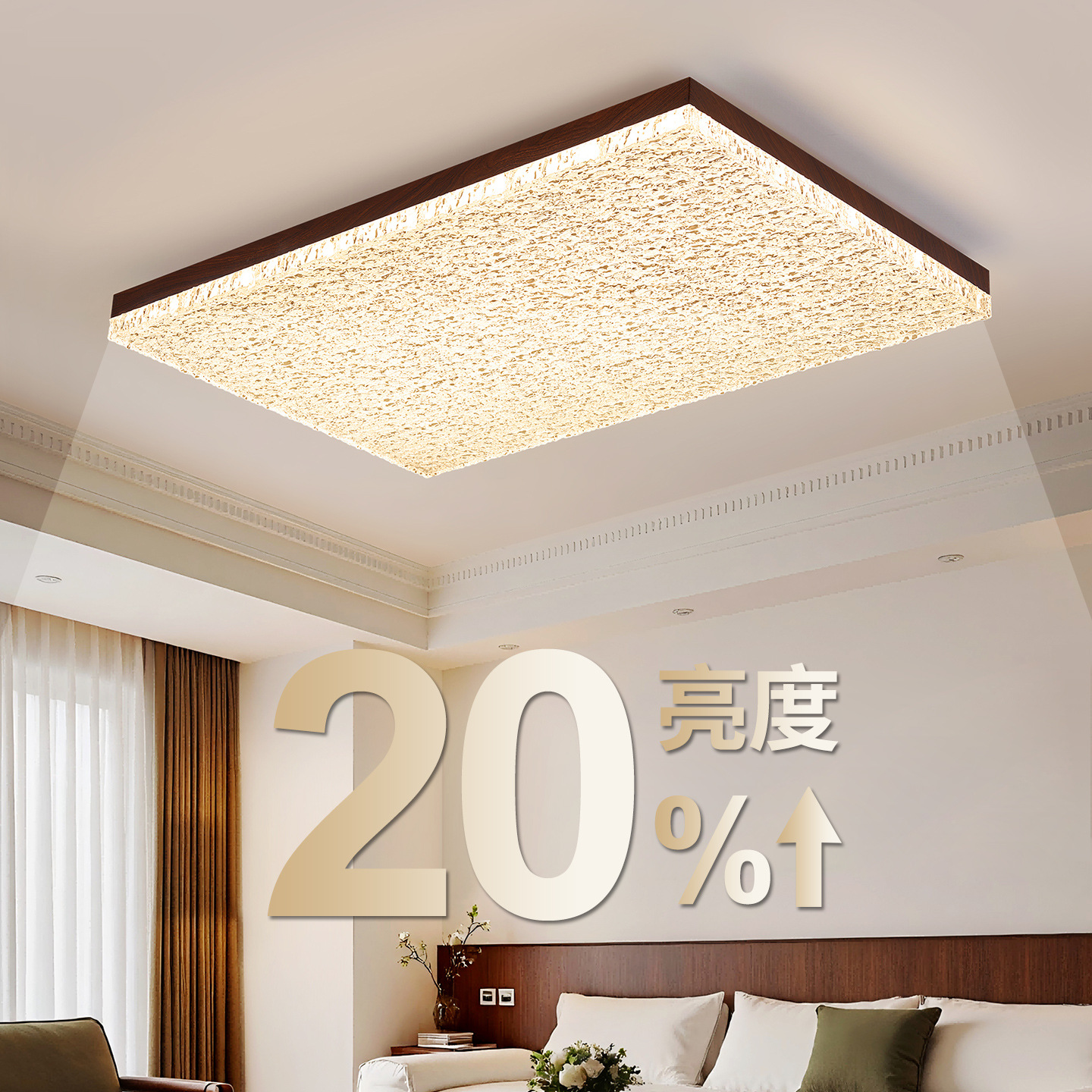 Luz de techo de dormitorio medieval color nuez retro de espectro completo protección de ojos estudio lámpara de dormitorio principal Zhongshan luminaria 697L