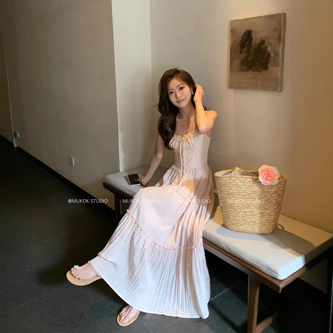 [단품] 핑크 롱스커트