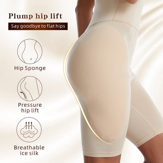 Cross-border High Waist Boxer Abdominal Pants Sponge Pad Fake Ass Full Hip Lifting Pants Body-shaping Body-shaping Tight Panties
