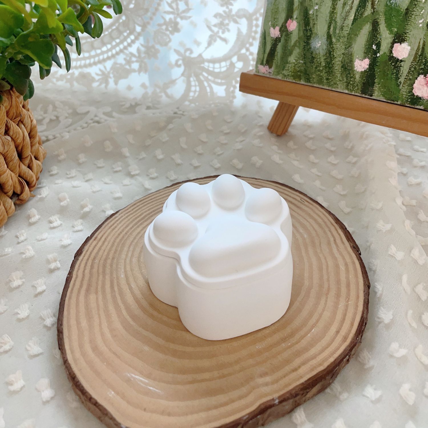 작은 고양이 발톱 보관 흰색 공백 3.5*6cm