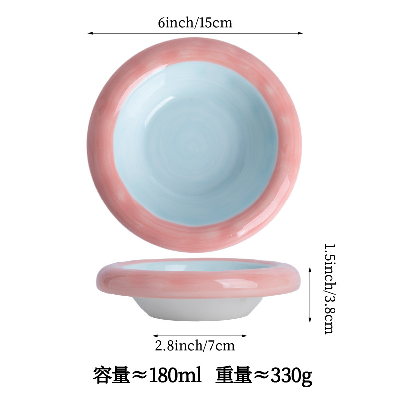 두두 고양이 그릇 핑크 블루