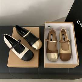 法式晚晚风鞋玛丽珍女鞋2024夏季新款温柔单鞋平底小皮鞋女奶奶鞋