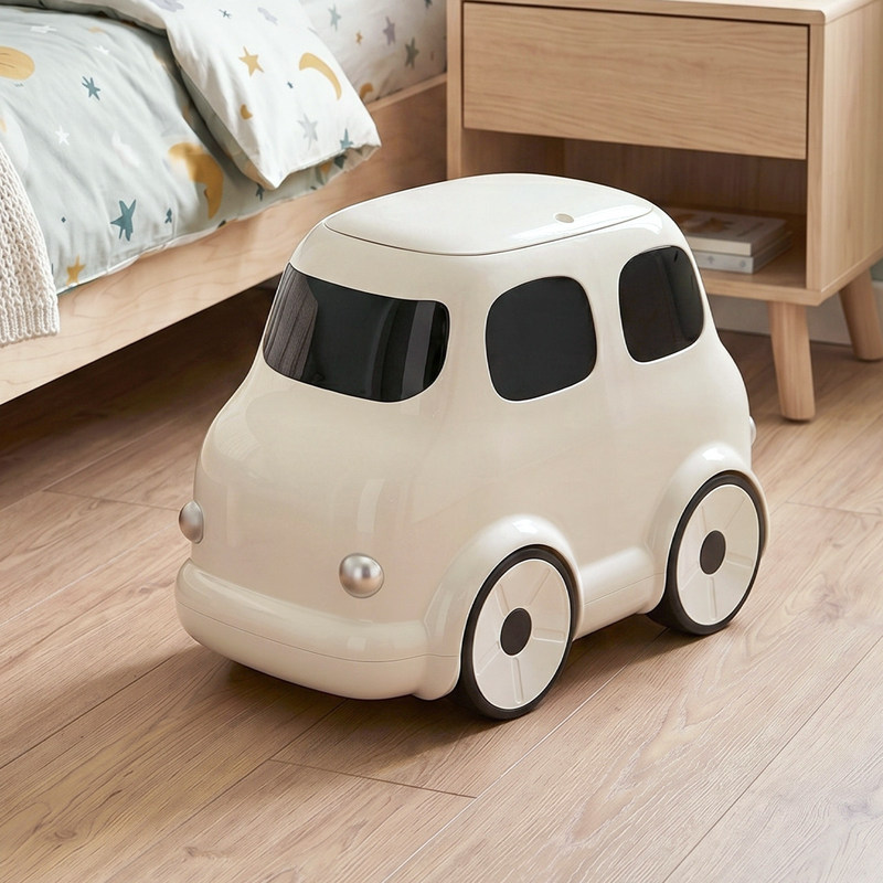 Dongha children's room trash can, large capacity, new model, bus cartoon design, living room waste paper storage basket with lid Dongha children's room trash can, large capacity, new model, bus cartoon design, living room waste paper storage basket with lid