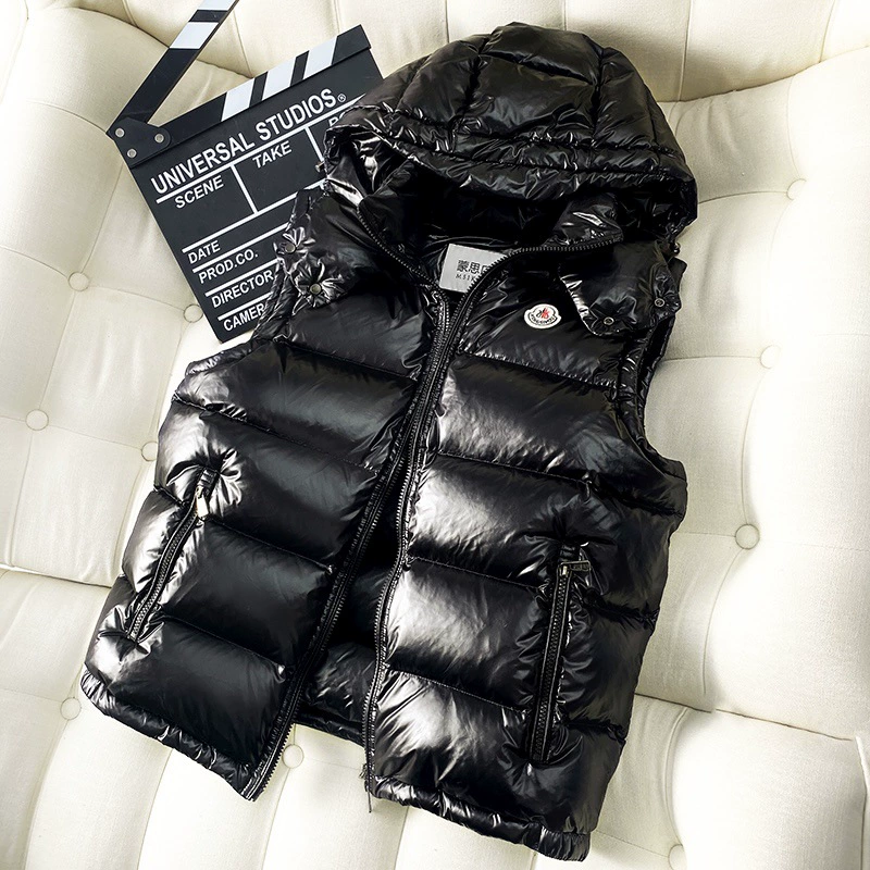 Новый толстый мужской и женский жилет съемная шляпа 90 белая утка теплая зимняя одежда