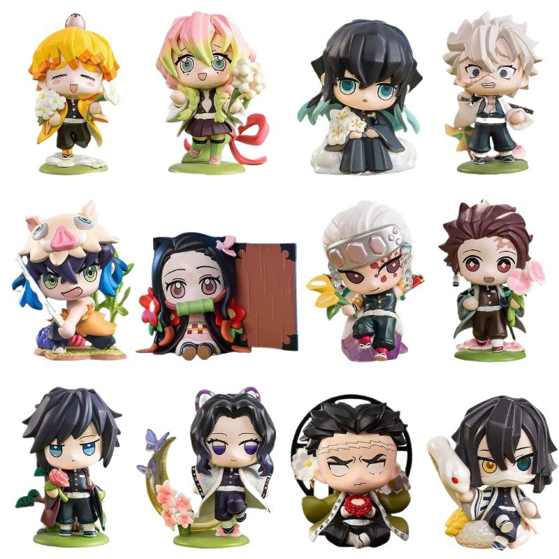 Кросс-бордер Demon Slayer: Kimetsu no Yaiba Birth Flower Series Blind Box Tanjiro Nezuko Zenitsu handmade офисная фигура периферийное украшение подарок
