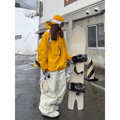 芙沿黄色滑雪服套装女2025秋冬新款户外防风防水专业保暖单板雪服