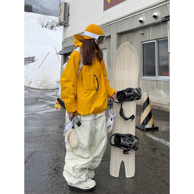 Fuyan Yellow Ski Suit for Women 2025 Autumn and Winter New Outdoor Windproof and Waterproof Professional Warm Snowboard Suit