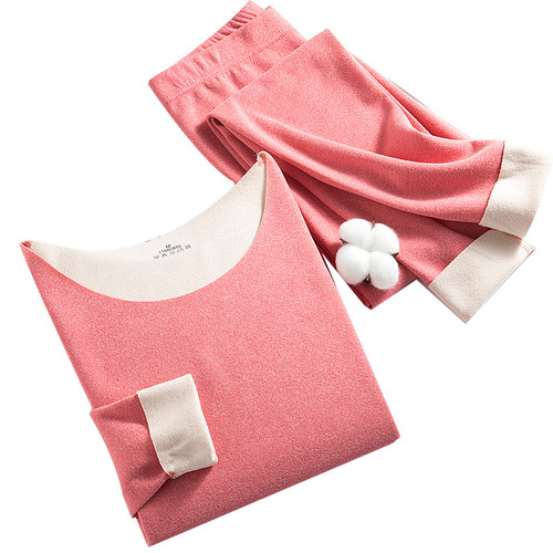  Autumn and Winter New Style Seamless Thermal Underwear Set Women's AB Surface Brushed Men's Autumn Clothes and Autumn Pants Plus Velvet Thermal Clothes