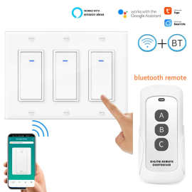 WiFi涂鸦智能家居墙壁开关 零火接线美规智能开关app遥控定时开关