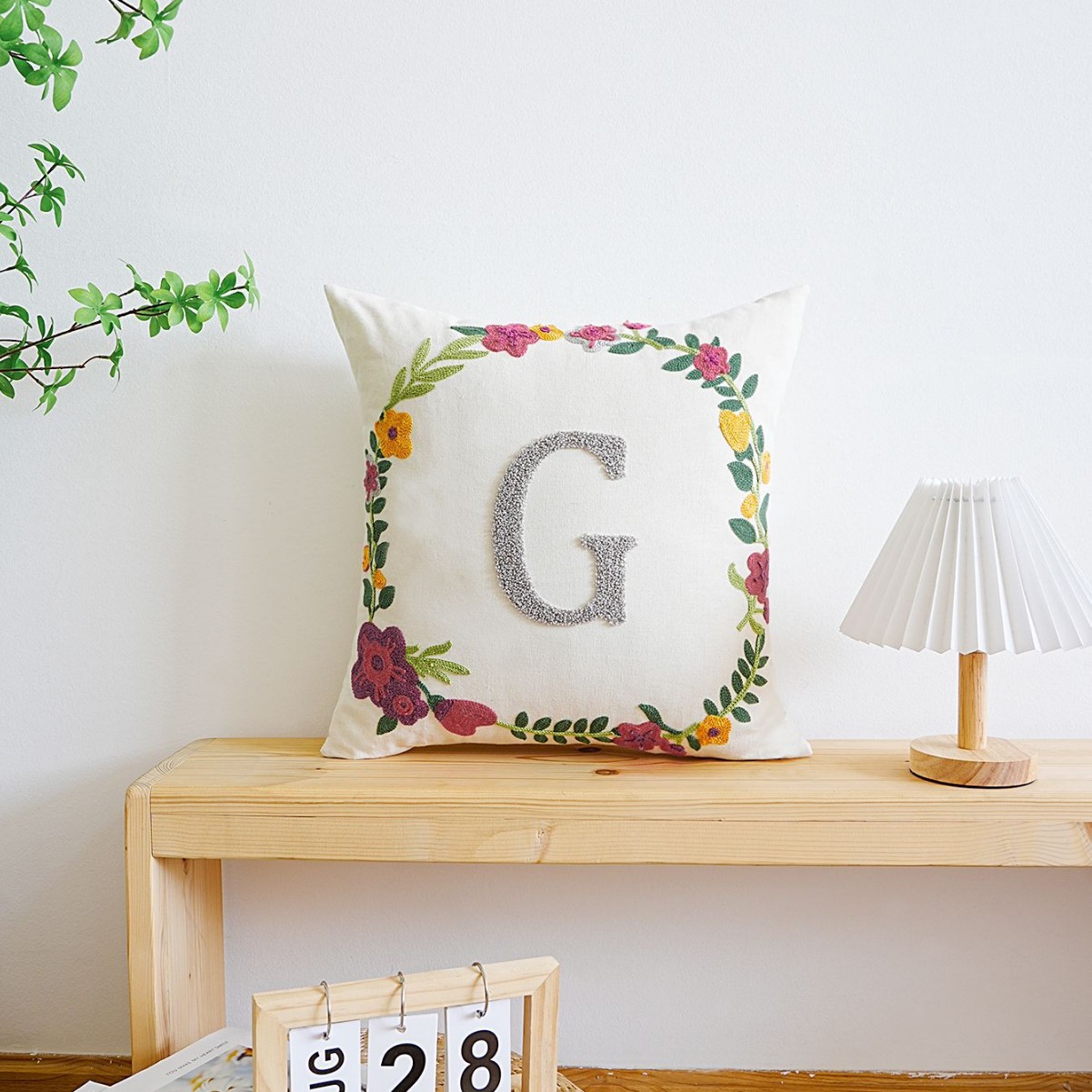 Letras transfronterizas personalizadas toallas bordadas almohada cubierta de sofá sala de estar almohada cubierta de respaldo cubierta de alta calidad sin núcleo