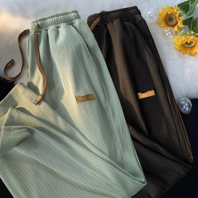 Factory Direct Sales New Trousers for Boys Loose Straight Wide Leg Korean Style Versatile Casual Pleated Wide Leg Trousers