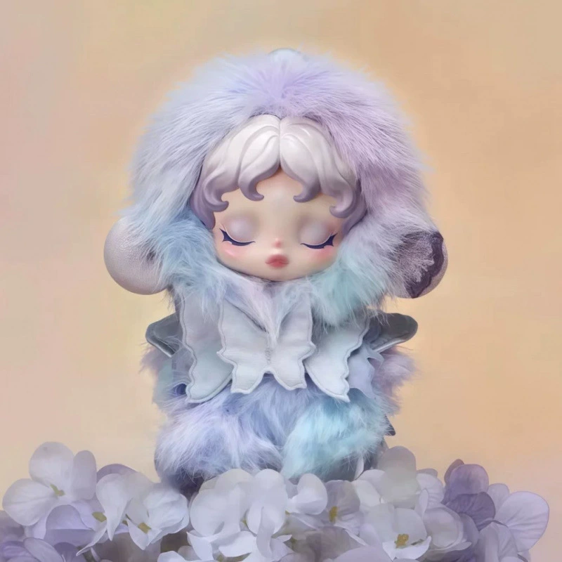 POPMART SKULLPANDA Оптическое ткачество Garden Series SP Второе поколение Клей Эмаль Лицо Плюш Блад Бокс