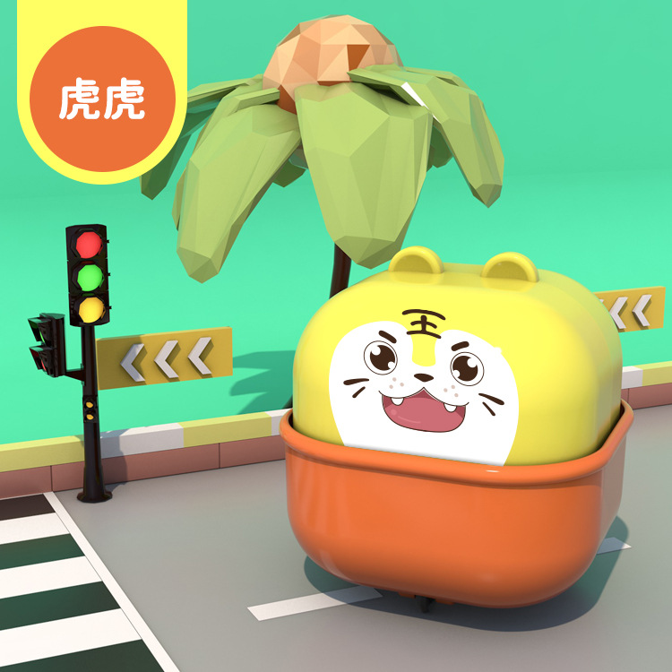 Cartoon cute coches de inercia de retorno tipo prensado cute taza mascota juguete infantil suave caída oso cachorro