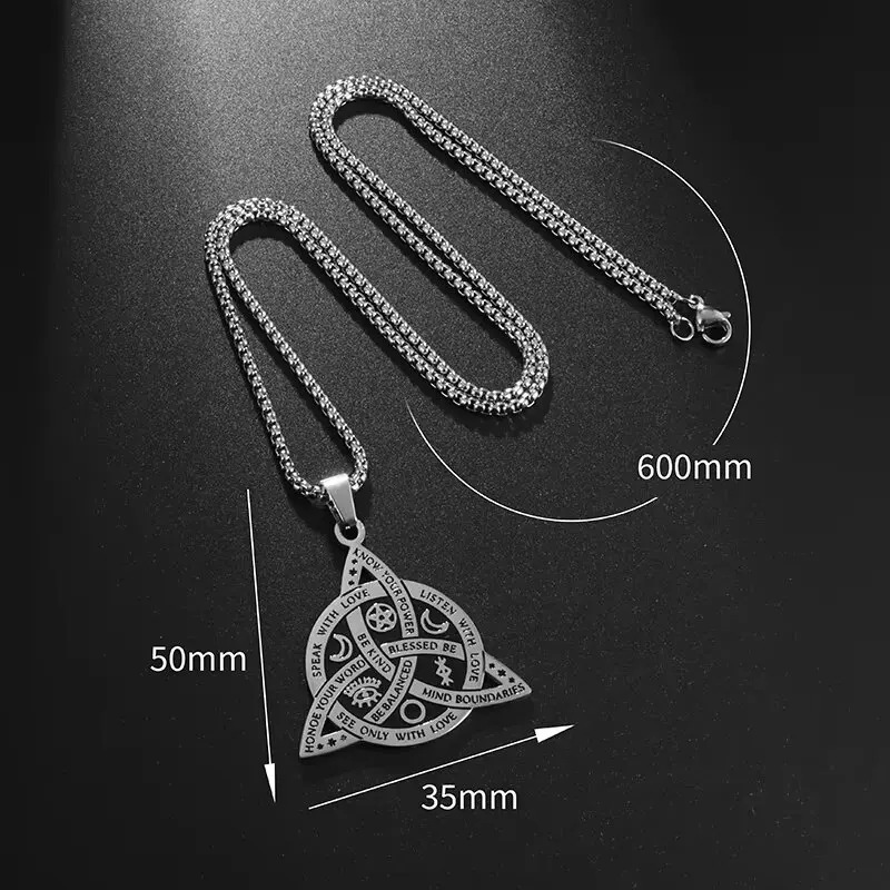 Celtic Viking Triangle Pendant Necklace For Men In Stainless Steel_voghion.com