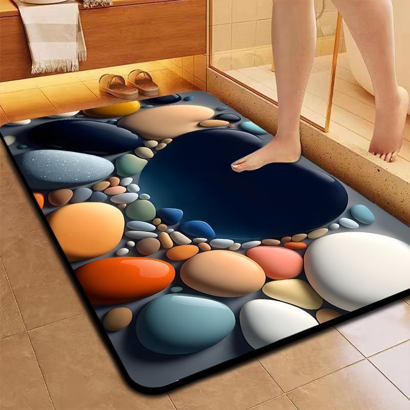 Alfombra de suelo de adoquines de diatomitas, almohadilla de pies absorbente de agua, almohadilla de pies antideslizante de baño resistente al desgaste image 23