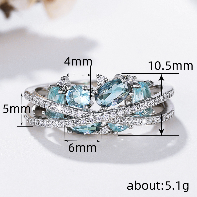 Double Layer Geometric Ring Elegant Hollow X-shaped Jewellery_voghion.com