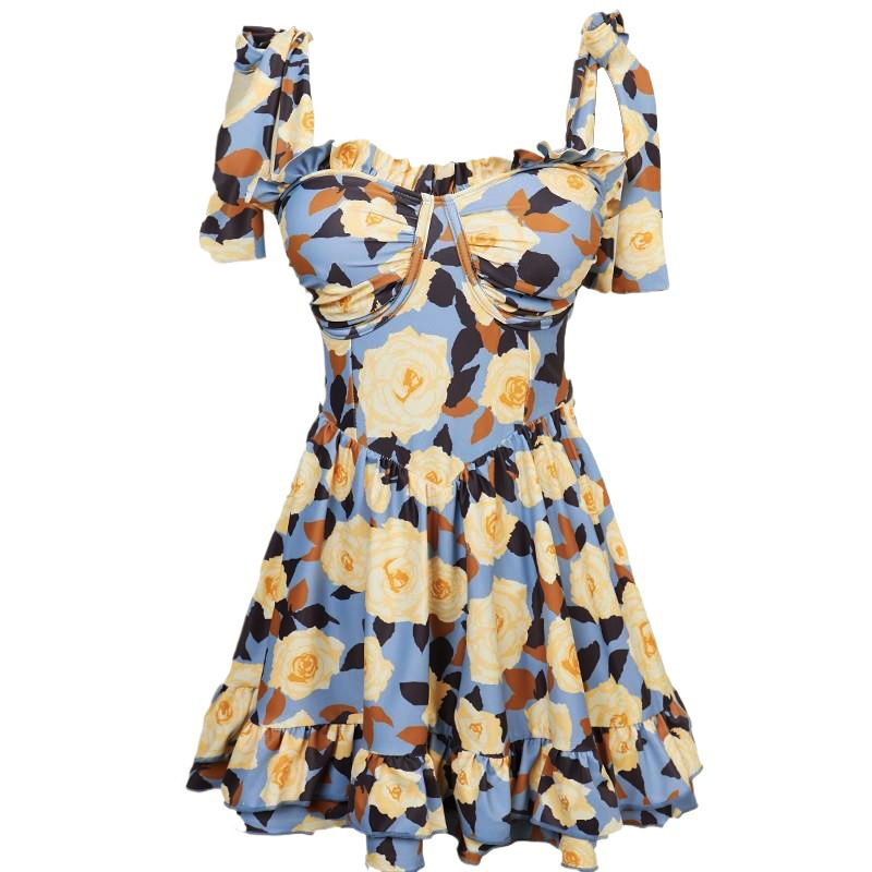 Traje de baño de una pieza, falda de mujer, estilo retro, francés, delgado, cubierto de carne, aguas termales, sensación de alta calidad, traje de baño de viento, mujer al por mayor