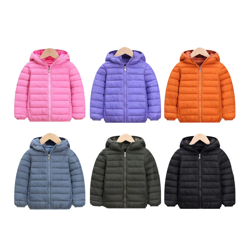 2025 nueva ropa de niños ligera y delgada ropa de algodón de pluma para niños niñas y niñas chaqueta de algodón para niños pequeños chaqueta de algodón corta para bebés