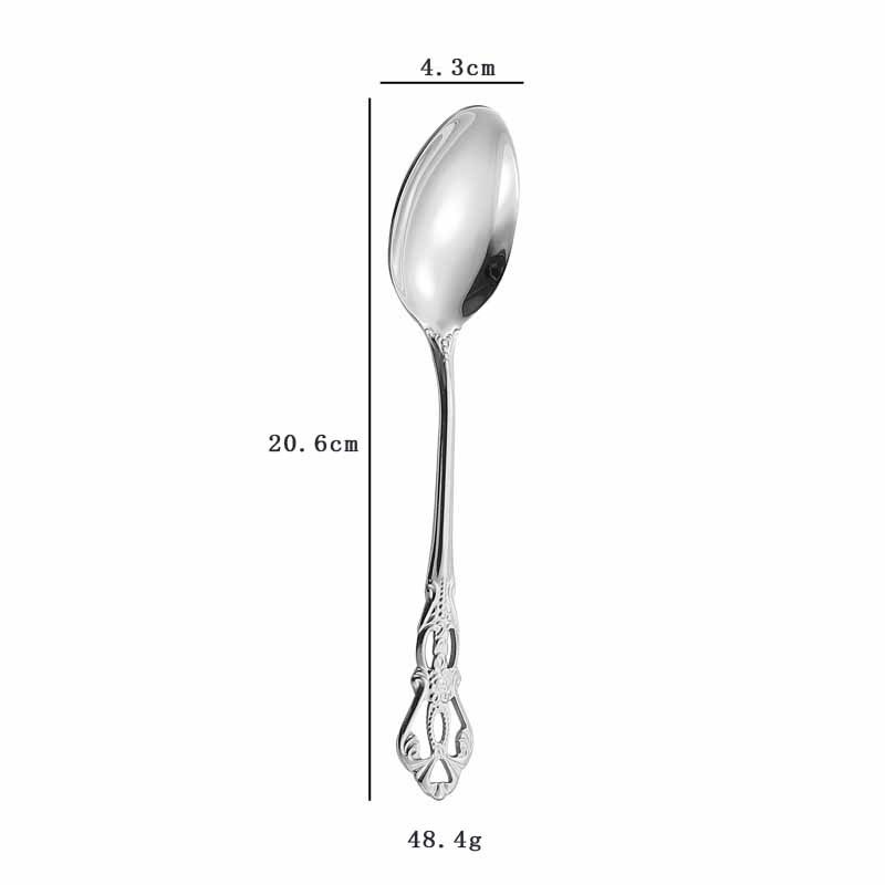 クロスボーダーステンレス鋼のナイフ、フォーク、スプーンクリエイティブロイヤルエンボス中空洋食食器宮殿ホテルレトロプレートセット|undefined