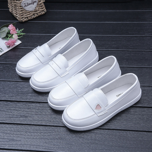 Women's Soft-Cushion White Breathable Medical Work Shoes, Non-Binding, Comfortable, Anti-Slip, Flat, All-Season Single Shoes, Wholesale