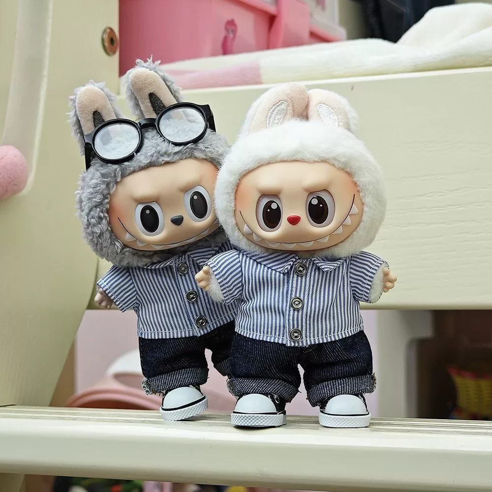 Новый комплект одежды для плюшевой куклы Labubu Bubble Code Macaron Labubu, виниловый летний модный комплект одежды Wild.