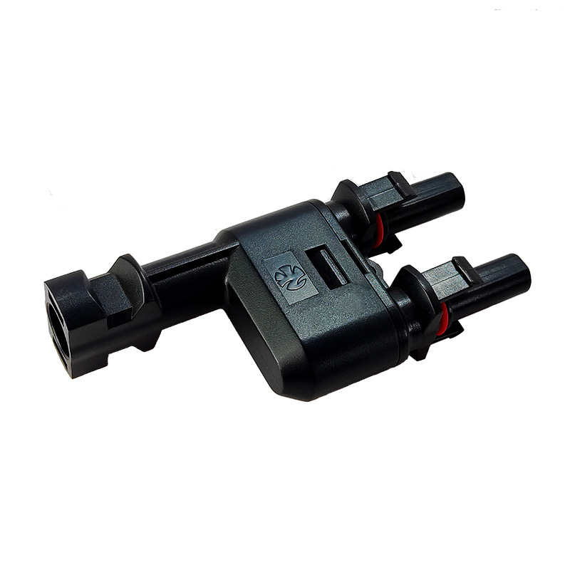 光伏汇流连接2转1对接头太阳能1出2三通连接器PV4.030A防水三通