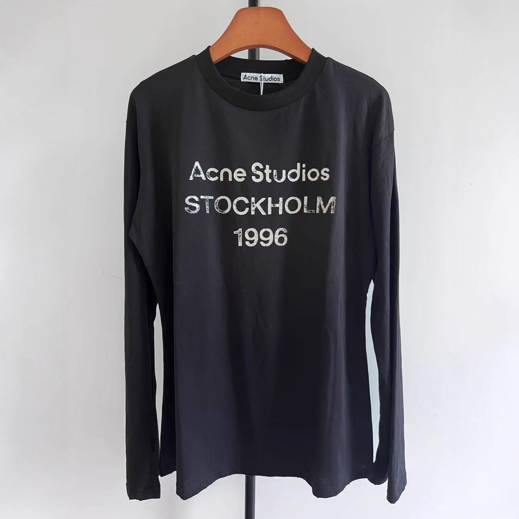 Original Top Version Ac1996 Digital Printing Hanging Dyeing Washed Gradient Thin Loose Lazy Dirty Long-Sleeved T-Shirt for Women