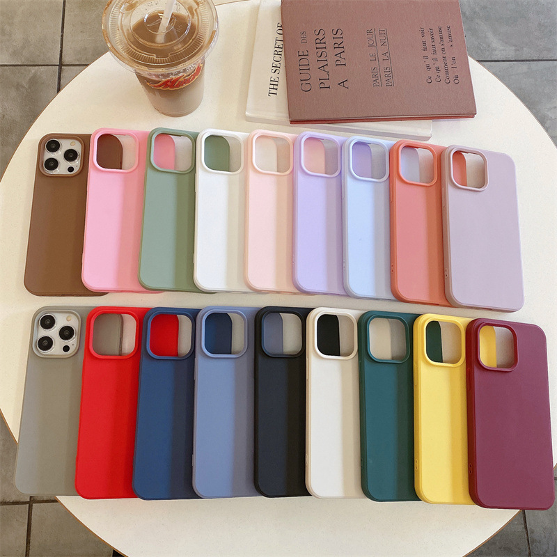 Casual Candy Color 17Pro Mobile Phone Case Iphone15 Protective Soft Cover 11 Suitable for Apple Xr Frosted 8P All-Inclusive