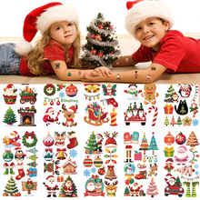 三款爆款彩色圣诞节纹身贴防水儿童节日派对聚会一次性纹身贴纸