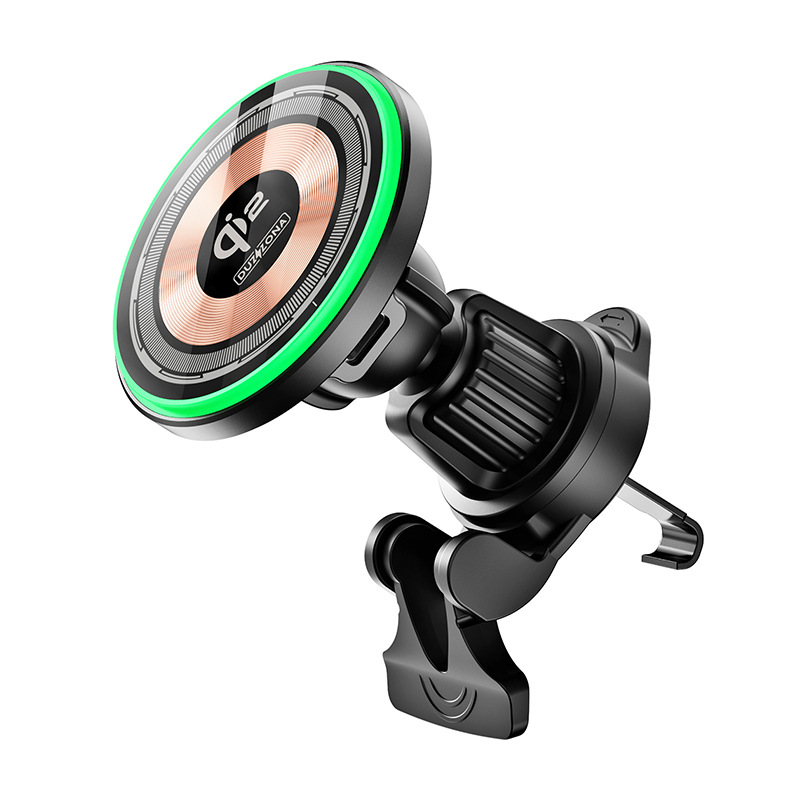 Qi2 cargador inalámbrico de automóviles de absorción transfronteriza mayorista para Apple 15W cargador inalámbrico de automóviles de carga rápida transparente