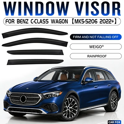 Rain shield — for Mercedes-Benz - standard-packaging-mercedes-benz-c-class-travel-edition-mk5-s206-2022-plexiglas-no-bright-strips-rain-shield