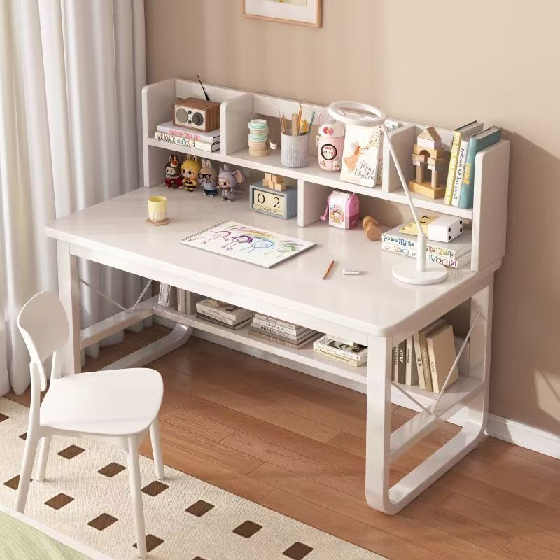 Home-use desk with bookshelf, integrated computer desk, desktop gaming table, girls' writing desk, simple desk, study desk and chair set Home-use desk with bookshelf, integrated computer desk, desktop gaming table, girls' writing desk, simple desk, study desk and chair set