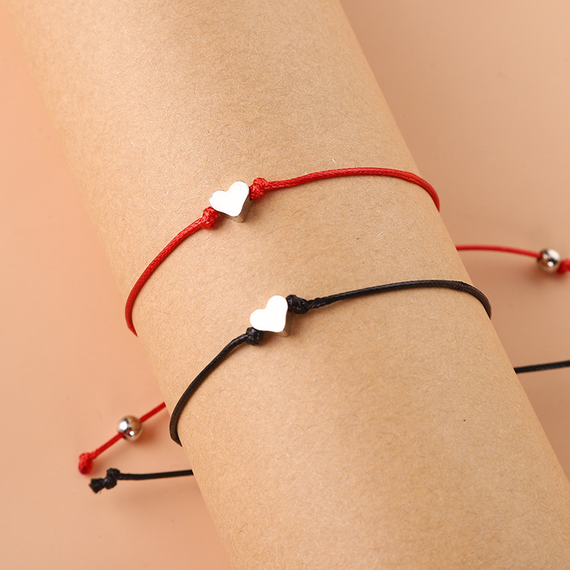 Anniversary, Travel Occasion Alloy Material Simple Style Heart Alloy No Inlaid Couple Bracelets