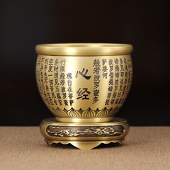 Solid brass heart-shaped copper basin treasure chest desktop small ornament ashtray study decoration, attract wealth and rice storage wholesale